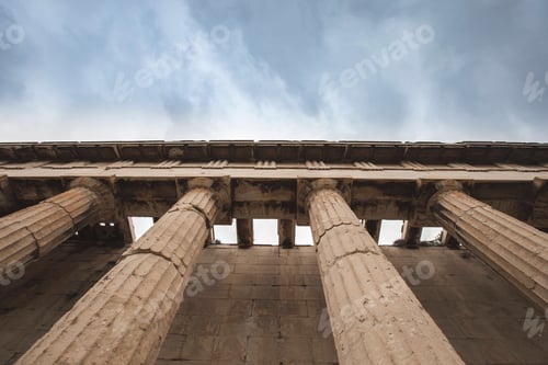Preview: Looking up at Europe architecture. Ancient Greek buildings