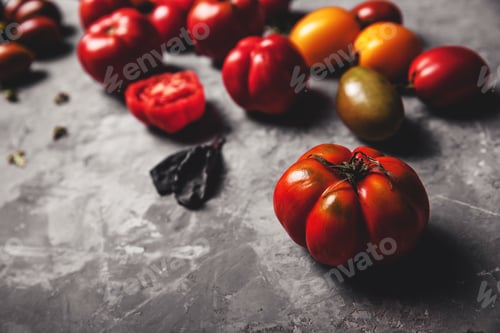 Preview: Fresh cherry tomatoes on wooden background