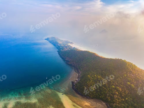 Preview: Sea, beach for travel background, Thailand. Nature landscape.