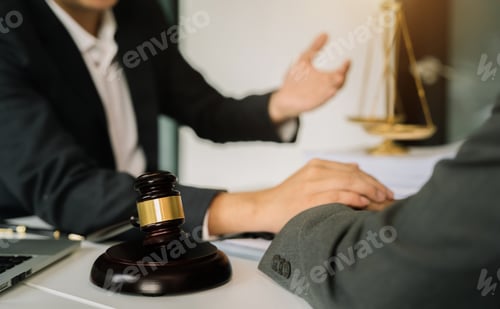 Preview: Lawyer and businessman or judge Consult with clients, legal and legal services.