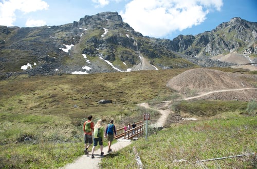 Preview: hikers exploring, Hatcher Pass, Matanuska Valley, Palmer, Alaska, USA