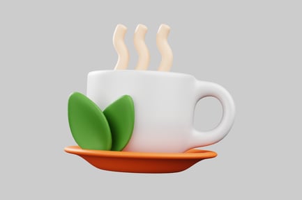 Preview: Hot drink with green leaves
