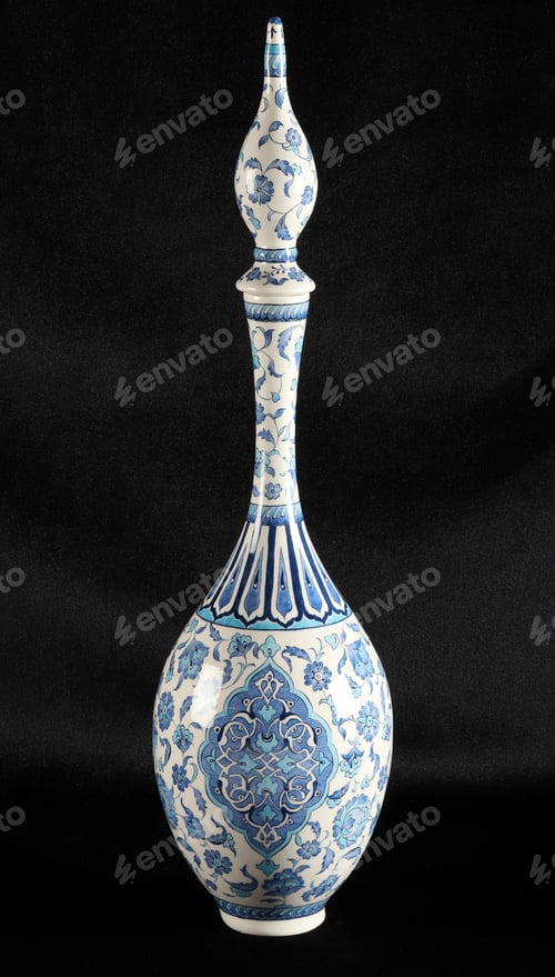 Preview: Handmade floral patterned antique ceramic vase