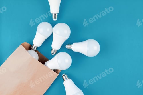 Preview: LED light bulbs in craft paper shopping bag