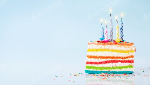 Preview: Birthday cake with burning candles