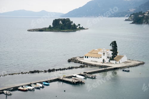 Preview: Vlacherna Monastery and Mouse island on Corfu, Pontikonisi Islan