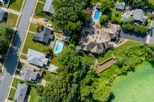 Preview: Lake near the small American town residential community in Sayreville New Jersey US