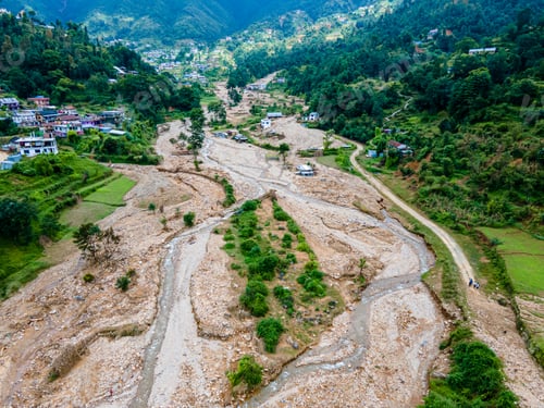 Preview: The aerial view shows the flood-affected areas