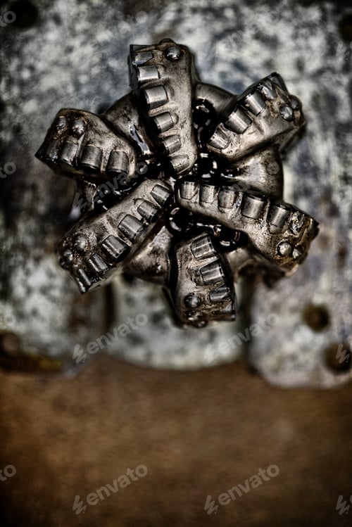 Preview: Top-down view of a drilling bit being used on an oil well