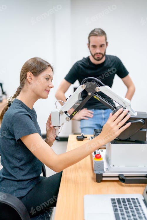 Preview: Vertical image of Caucasian professional engineer or technician manager man with casual cloth