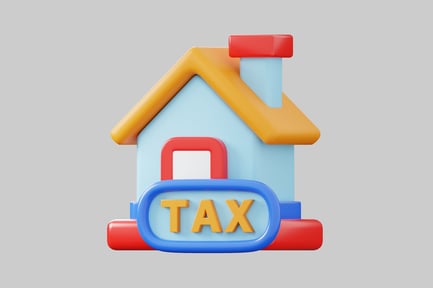 Preview: Cartoon house tax signage