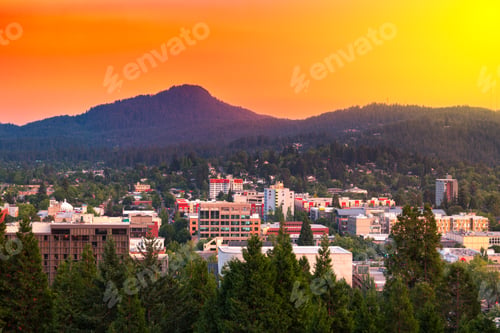 Preview: Eugene, Oregon, USA Downtown Cityscape