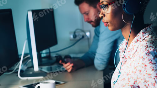 Preview: Portait of software designer working in office