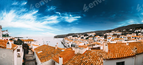 Preview: Cadaques, Province Of Girona, Catalonia, Spain. Panoramic View Cityscape