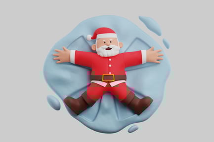 Preview: Santa snow angel illustration
