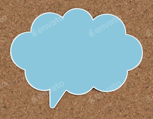 Preview: Blue speech bubble icon isolated
