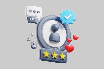 Preview: Profile feedback icon with hearts
