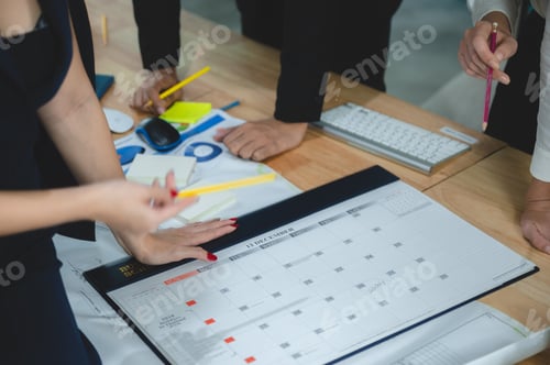 Preview: business team creative person are meeting at office to work about marketing plan idea discussion