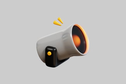 Preview: Megaphone with flame and upward arrows
