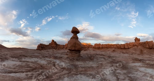 Preview: Red Rock Formations in Desert at Sunset. Spring Season. Goblin Valley State Park.