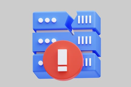 Blue server array with indicator light