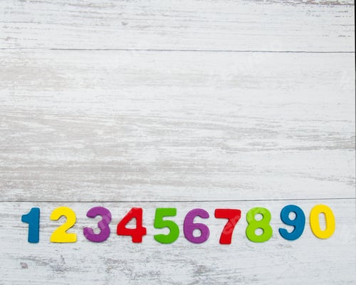Preview: colorful wooden numbers