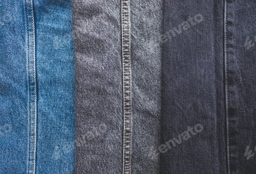 Preview: Jeans fashion background, different colours. Close up