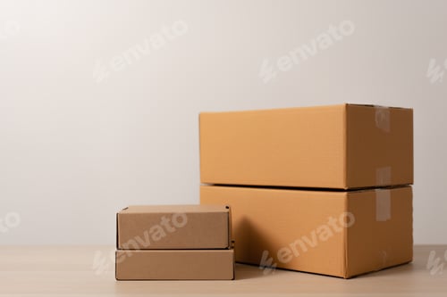 Preview: Woman hands holding present box with a ribbon bow. Concept of gift box minimalist style.