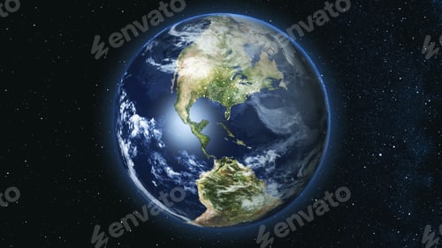 Preview: Realistic Earth Planet against the the star sky