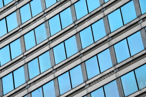 Preview: Modern business office building blue glass windows