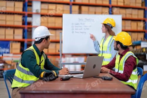 Preview: Group of worker in the warehouse factory
