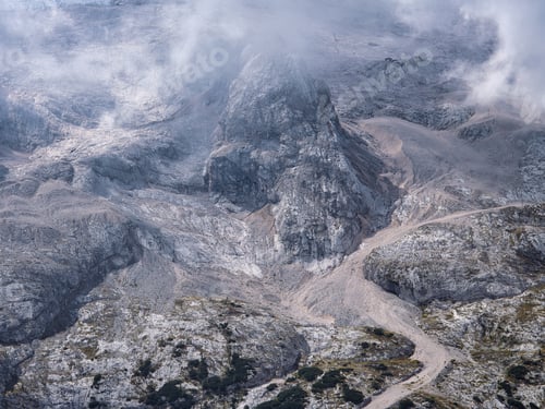 Preview: Detail of the rocky terrain of the Marmolada mountain in the Dolomites, Italy