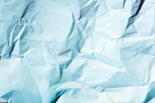 Preview: top view of light blue crumpled paper texture