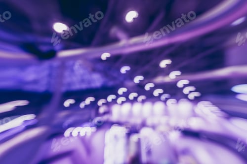 Preview: Abstract- Background Blur. Blurred- Bokeh Lights. Expo Business- Booth Stand