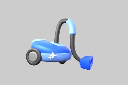 Preview: Cartoon vacuum cleaner blue