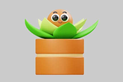 Preview: Cartoon illustration of a plant in a pot
