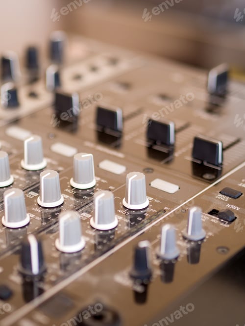 Preview: Closeup of dj controller - selective focus