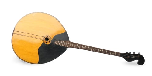 Preview: Domra isolated on white. Folk string musical instrument