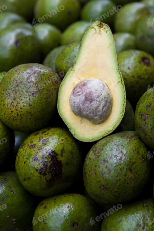 Preview: Avocado heap on stall at open market