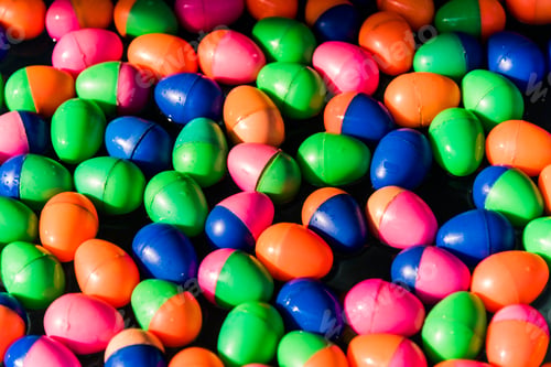 Preview: Plastic eggs floating in water
