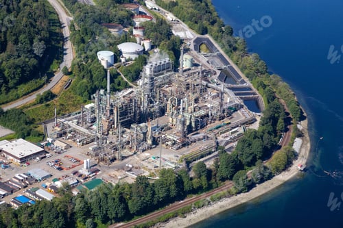 Preview: Aerial view of oil refinery in Port Moody