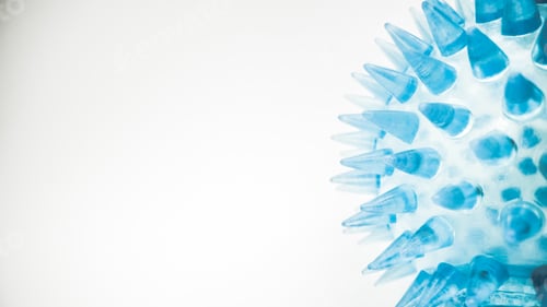 Preview: Abstract Blue Spiked Ball on White Backdrop