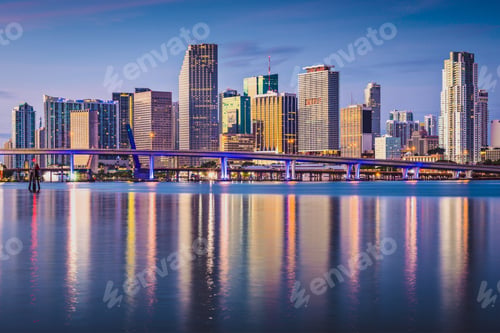Preview: Miami, Florida, Usa Downtown Skyline At Dawn.