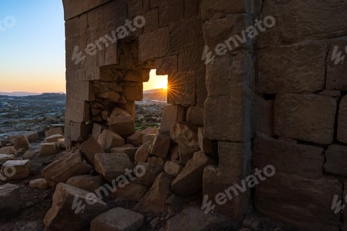 Preview: Ruins of an ancient caravanserai of the 14th century, located in the Gobustan steppes, Azerbaijan
