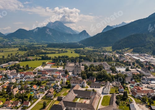 Preview: Aerial Panorama town of Admont, Austria. Admont is a town in the Austrian state of Styria