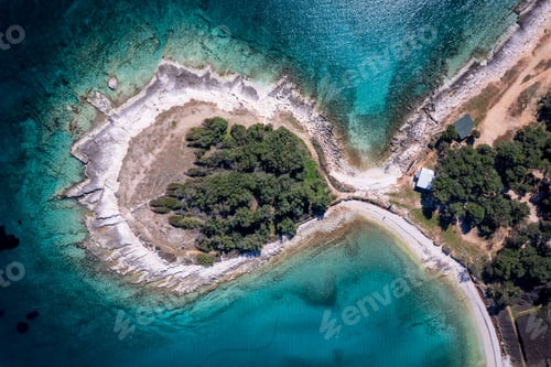 Preview: Aerial view of Pula, Croatia, Kamenjan seashore