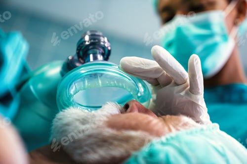 Preview: Patient Under Anesthesia Receives Oxygen Mask in Hospital