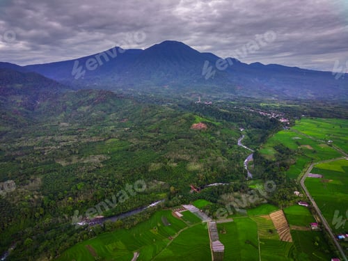 Preview: beautiful morning view from Indonesia of mountains and tropical forest