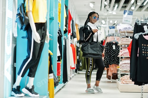 Preview: African woman shopping day.