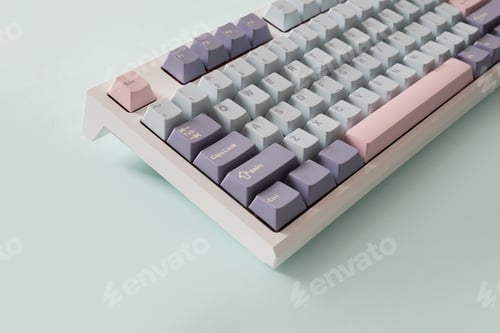 Preview: Modern mechanical keyboard. Minimal style and design keyboard. Custom build keyboard.